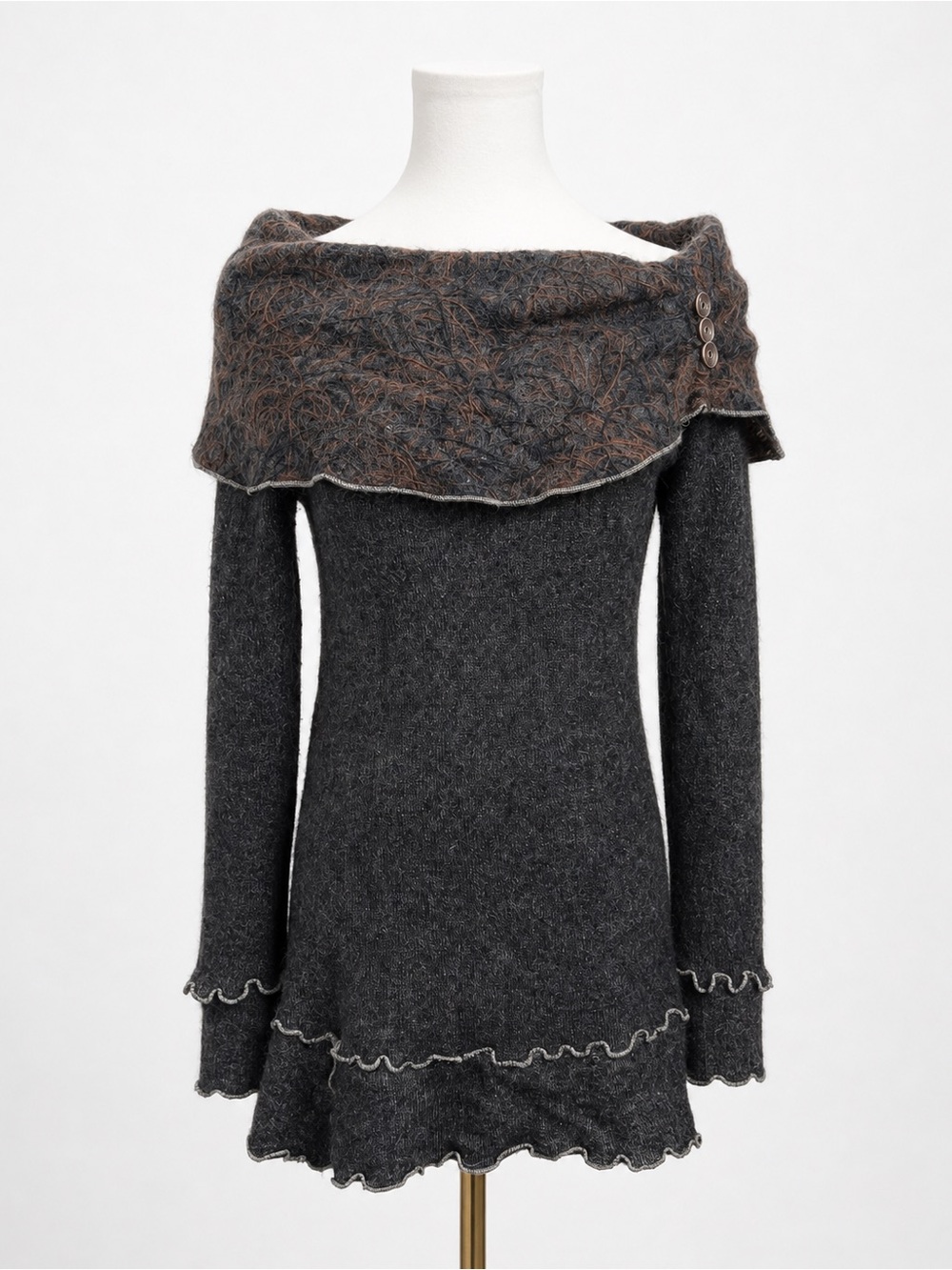 Y2K Dark Fairy Grunge Mohair blend Tunic Sweater